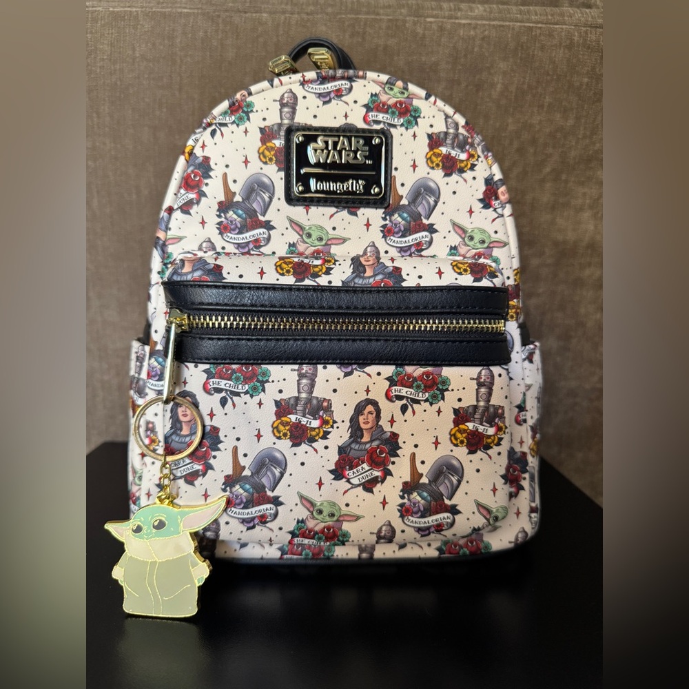 Loungefly Star Wars The Mandalorian Tattoo Print Mini Backpack BNWT